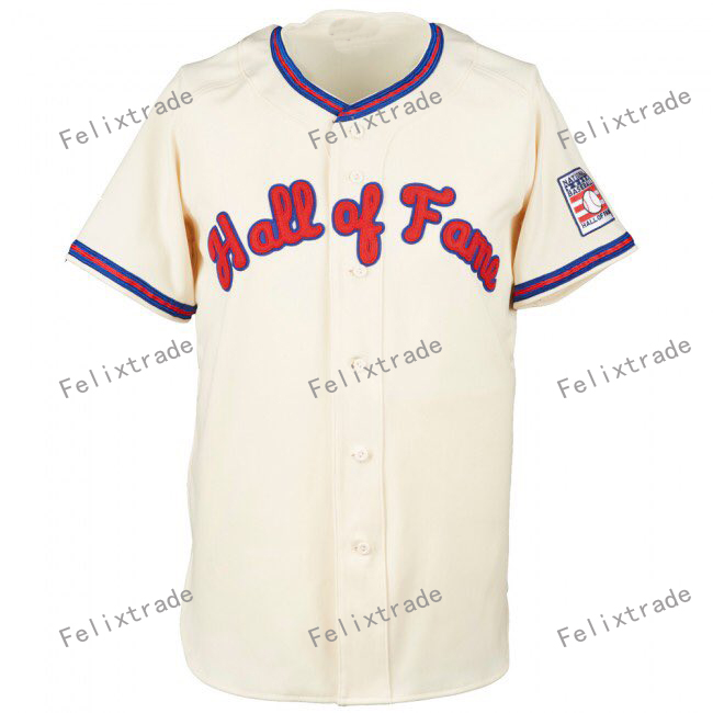

Men Women Youth Hall of Fame 2019 HOF Cream Baseball Jerseys Shirt Double Stitched High Quality Free Shipping Wholesale, Youth(size:s to xl)