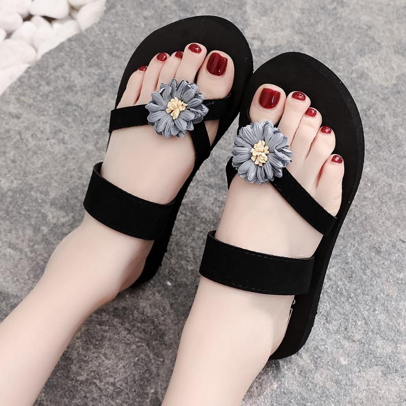 

Multiple Colour Women's Slipper Fashion Flowers Beach Breathable Home Slipper Flip-Flops Flat Slip-On Summer Shoes Women Sandals, Navy