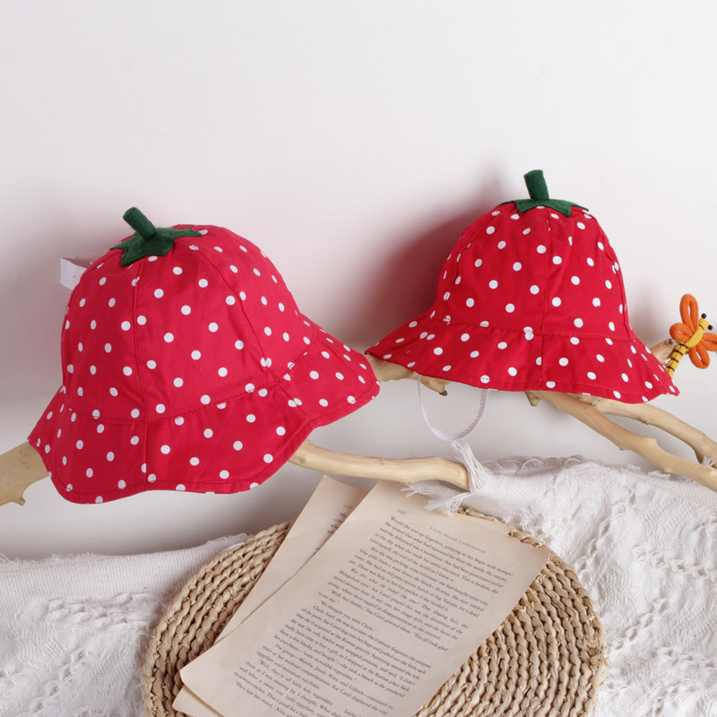 

Summer Toddler Kid Baby Girls Kids Hats 2020 New Fashion Strawberry Shaped Children's Fisherman Hat, Red