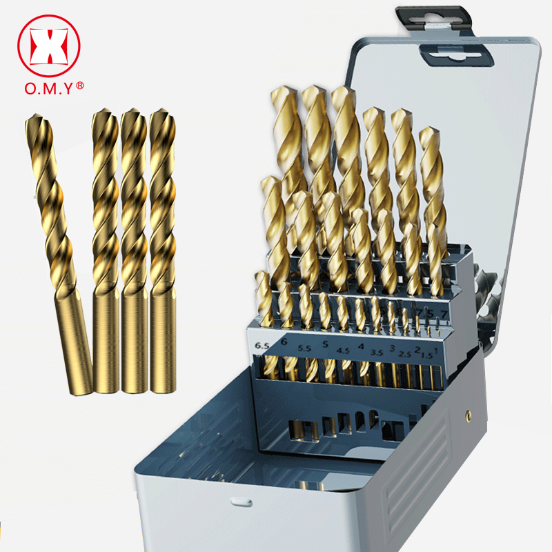 

Drill Bit HSS High Speed Steel /M35Titanium Coated Twist Drill Bit Set Round Shank Quick Change Woodworking Tool 1-10MM