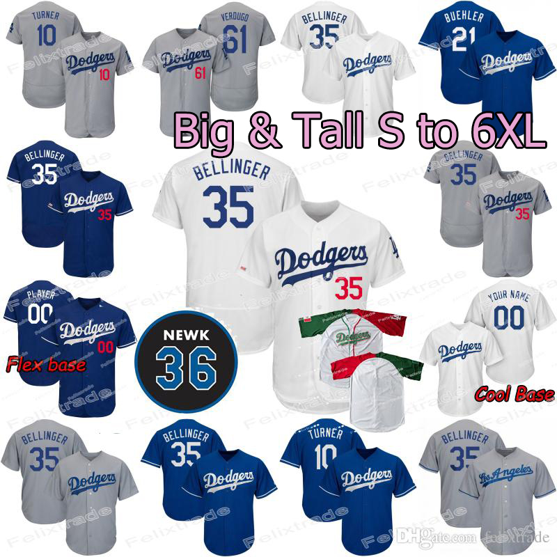 

Los Angeles 35 Cody Bellinger Alex Verdugo Justin Turner Walker Buehler Chris Taylor Austin Barnes Dodgers Jersey Big & Tall S to 6XL, Felx base