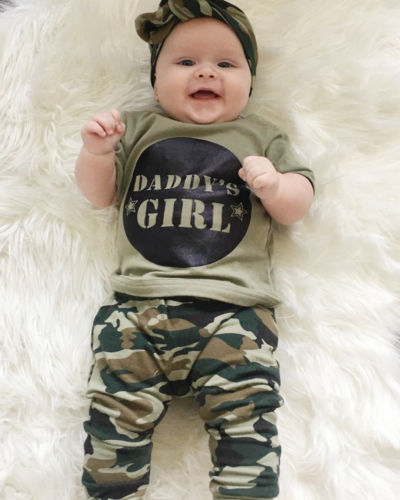 Newborn Toddler Baby Boys Girls Matching Summer Clothes Set Kids Camo Cotton T-shirt Tops Long Pants Outfits Clothing Sets 0-2Y-image-470650842