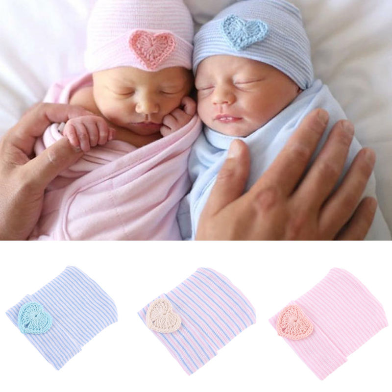 

Cute Newborn Baby Hat Infant Girl&Boy Comfy Bowknot Striped Cap Winter Warm Toddler Beanie Newborn Hat, Strip cap