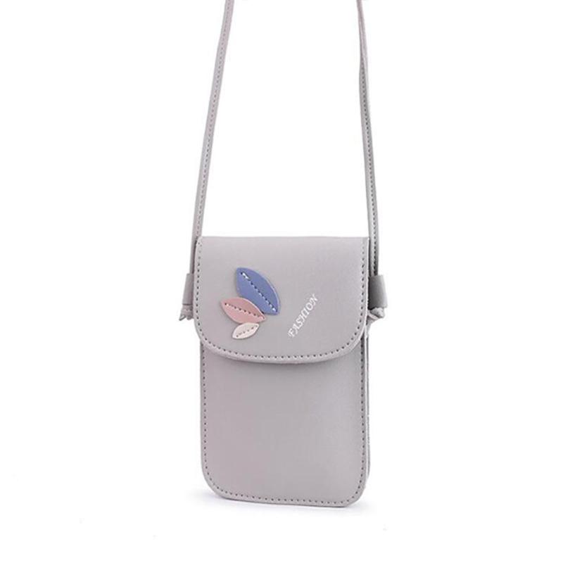 

PinShang Women Mini Cellphone Bag Satchel Leaf Single Strap Cross-body PU Leather Fashion Bag, Brown