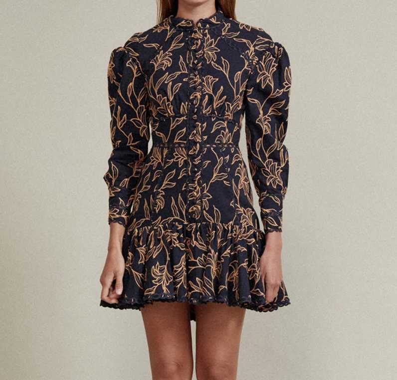 

Vintage Dress Elegant Fashion Night Club Puff Sleeve Banquet Bodycon Evening Party Dress Women, Black