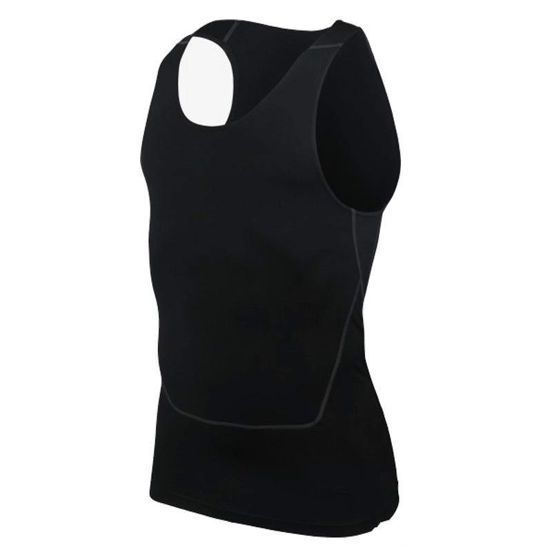 

Fashion Men Compression Breathable Vest Shirts Base Line Black White workout Fitness Sleeveless Shirt Bodybuilding Tank Tops S-2XL