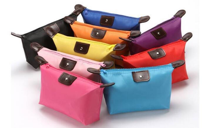 

Top Quality Lady MakeUp Pouch Waterproof Cosmetic Bag Clutch Toiletries Travel Kit Casual Small Purse Candy 10 Colors 2019