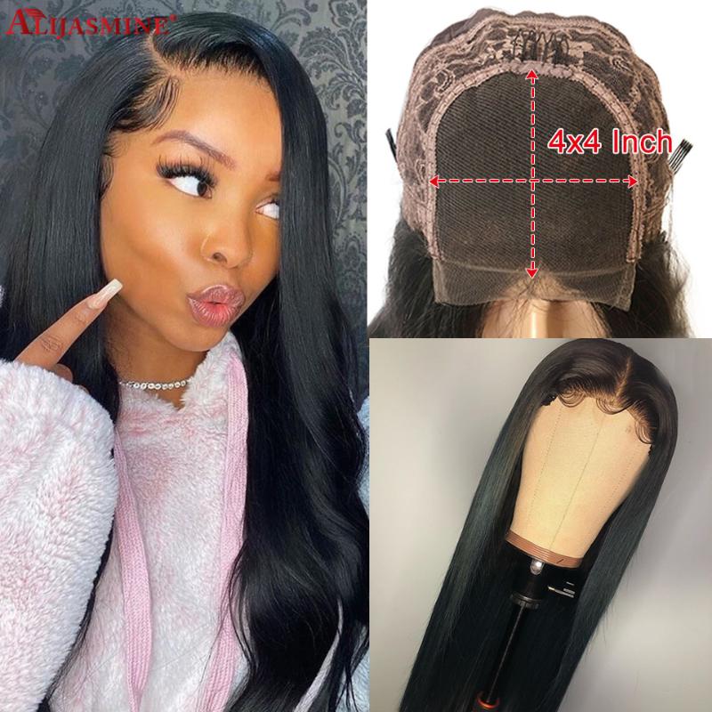 

Transparent Lace Wigs For Women Brazilian Remy Straight 13x6 Lace Front Human Hair Wigs 4X4 Closure Wig HD Wig, As pic