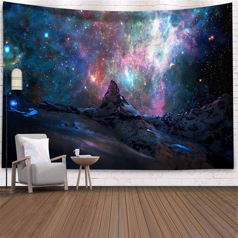 

Universe Starlight Night Tapestry Wall Hanging Wave Hippy Wall Cloth Trippy Tapestry Dorm Decor Carpet