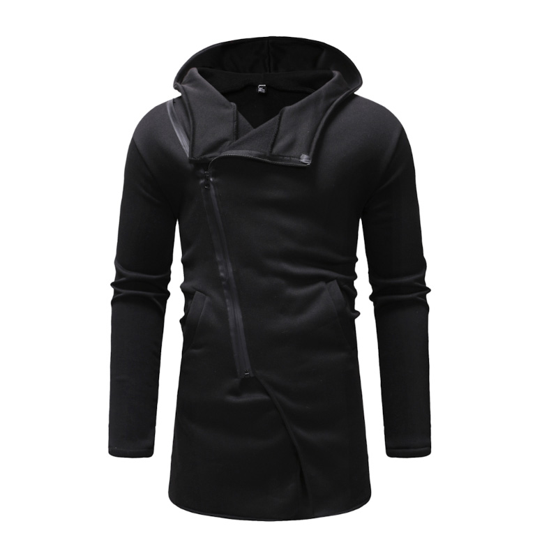 

CYXZFTROFL New Autumn Winter Brand Mens Hoodies Sweatshirts Men High Quality Diagonal Zipper Long Sleeve Fashion Mens Hoodies 1, Black