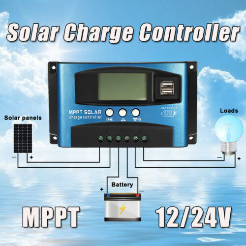 

100A MPPT Solar Panel Regulator Charge Controller 12V/24V Auto Focus Tracking