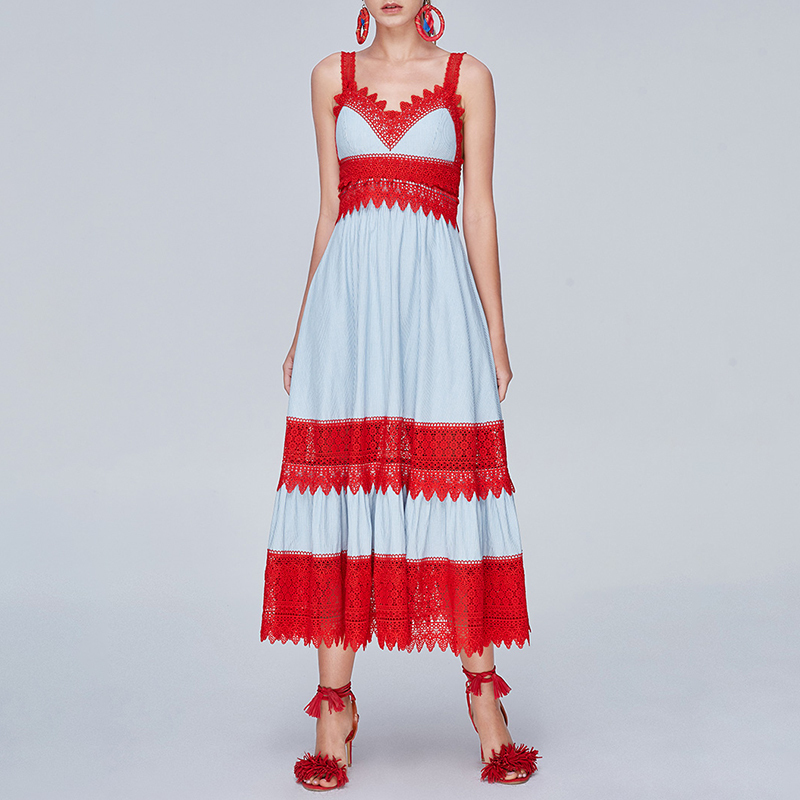 

2020 Striped Sexy Dress Women Sleeveless Off Shoulder Backless High Waist Lace Patchwork Dresses Female Summer New, Same as picture