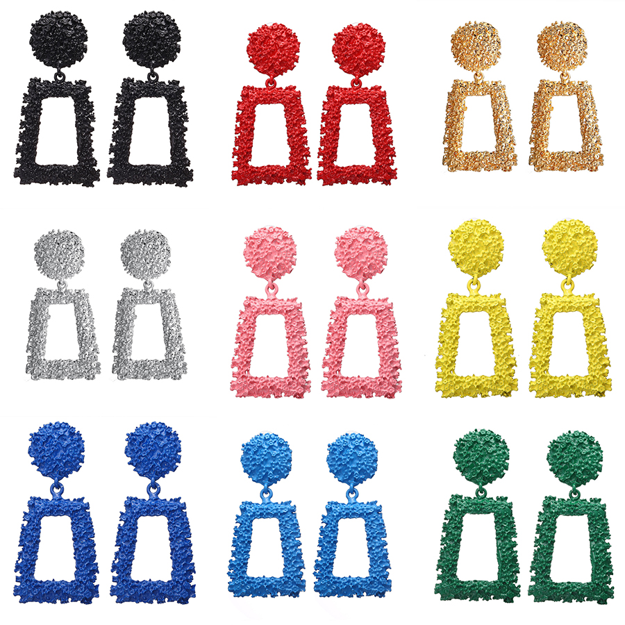 

10colors Bohemian Geometric Statement Drop Earrings for Women Vintage Metal Big Gold long Female Dangle earrings Fashion Jewelry in Bulk
