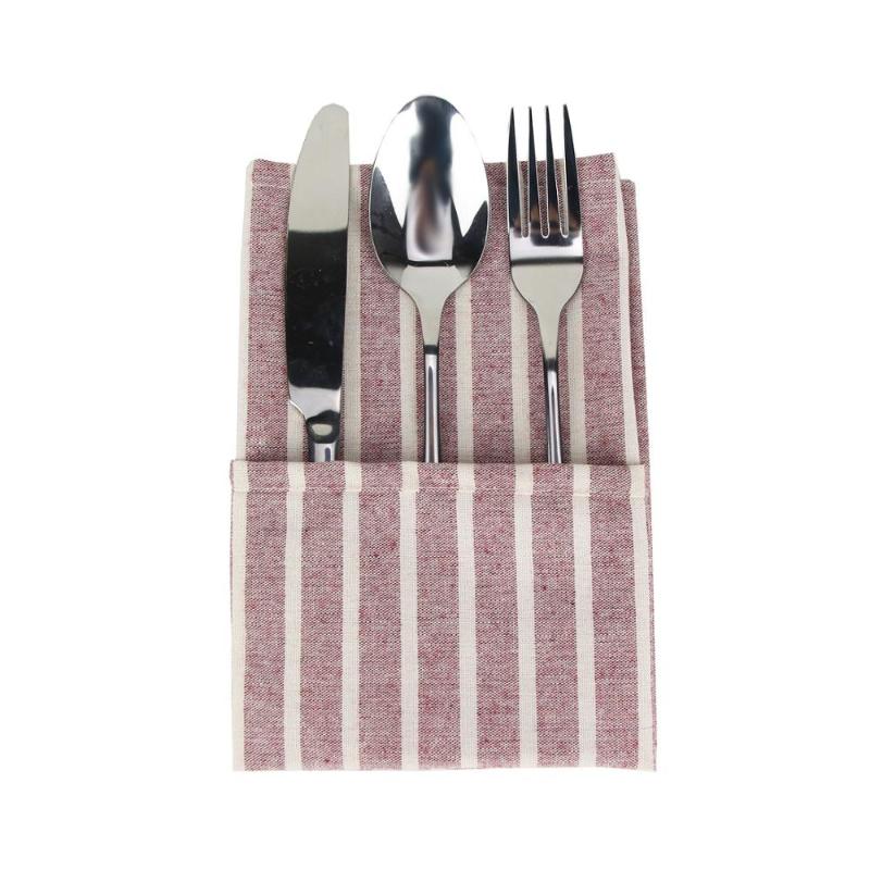 

Striped cloth Napkins 30 x 40cm cotton linen dinner table Napkins fabric placemats 6 colors