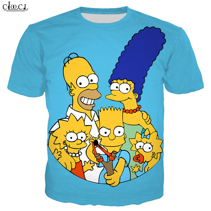 

2020 New Style Anime The Simpsons T Shirt Men Women 3D Print Cartoon Simpson Short Sleeve Hipster Streetwear Tee Tops, T shirt 1