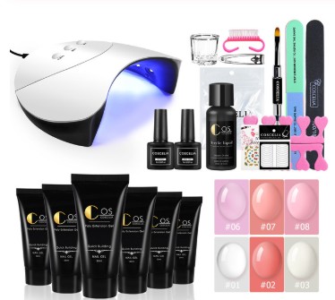 

COSCELIA Pro Set LED Clear UV Gel Varnish Nail Polish Art Kit Quick Building For Nails Extensions Hard Nail Ki
