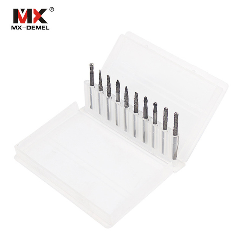 Nouveau 10pcs outil en acier Tungstène Carbure Bavures pour Rotary Drill Bit Kit 3*6 MM