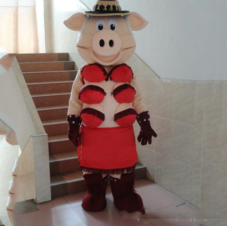 Adult Unisex Animal Fancy Dress Pig Costume Complete Porker//Swine Outfit Pink