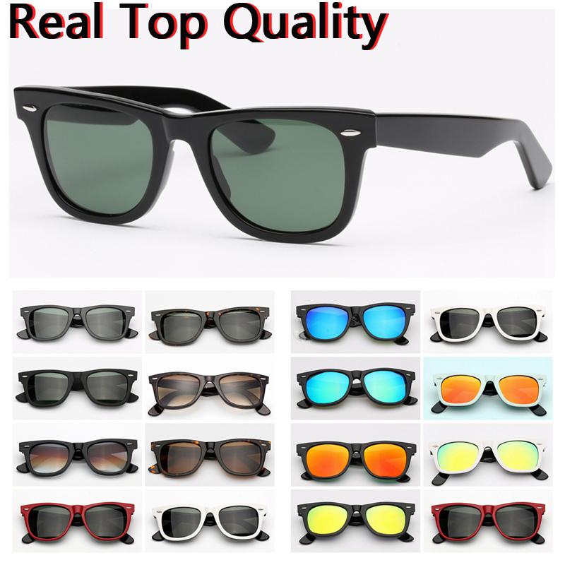 

2020 Glass Lens Retro Sunglasses Women Men Acetate Sun Glasses 2140 New Brand Rivet Design Goggles Elegant Female Square Oculos Uv400 G Hufl, White;black