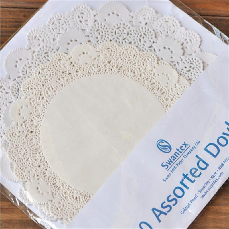 absorbentes de aceite desechables color blanco 100 blondas de papel de embalaje para reposter/ía de 11,4 cm