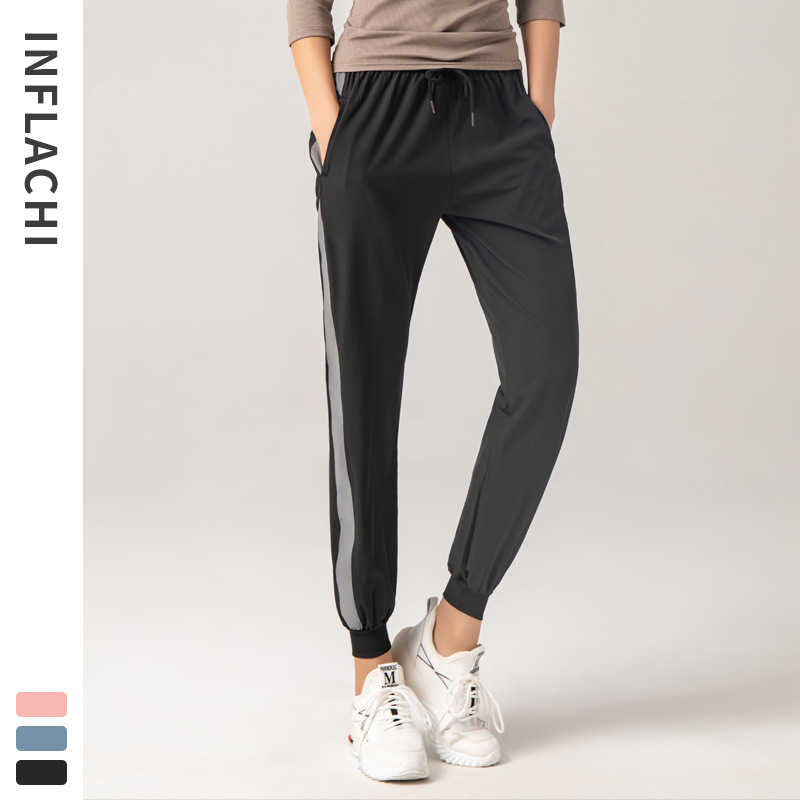 

Night Reflective Breathable Sports Pants Women Thin Running Fitness Pants Spring Summer Quick-drying High Quality Joggers, Blue