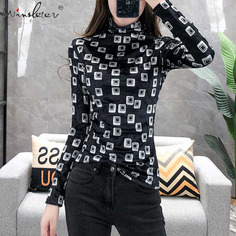 

Spring Summer European Clothes T-shirt Fashion Print Plaid Women Pleuche Tops Ropa Mujer Bottoming Shirt Tees 2020 New T06223, Violet short sleeve