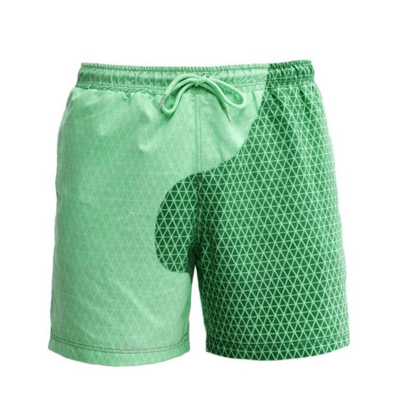 

Boys Beach Shorts Lattices Drawstring Color Changing Dot Nylon Elastic Beach Shorts Swimming Trunks