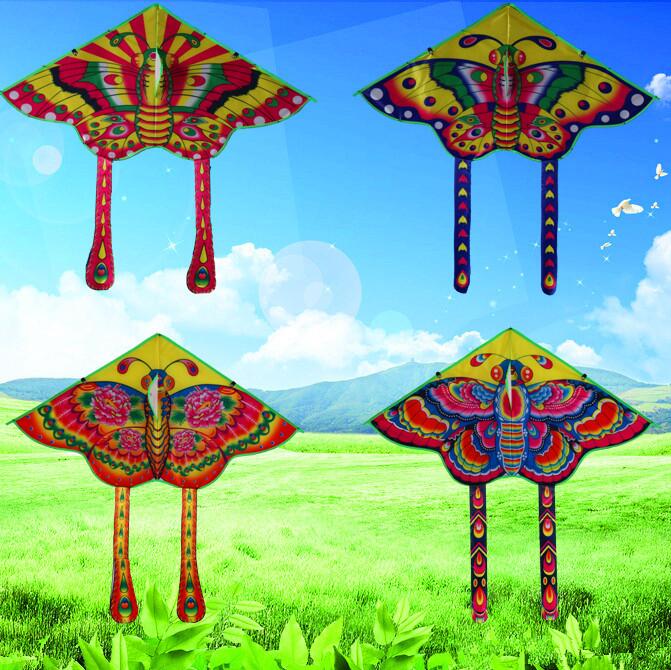

90x50cm Bright Cloth Colorful Butterfly Kite Outdoor Foldable Kids Kites Children's Stunt Kite Surf without Control Bar Kids Toy Cheap
