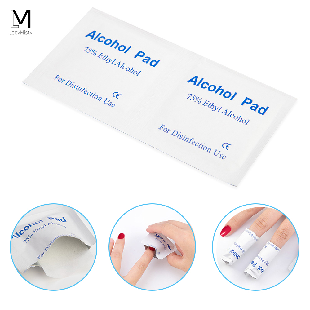 

LadyMisty Degreaser Gel Nail Polish Remover Wipes 100 pcs UV Gel Nail Art Cleaner Pure Cotton Nails Napkins for Manicure