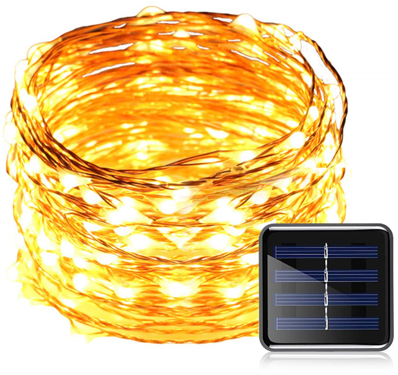 

String Lights LED Copper Wire Fairy Christmas Light 10M 100LEDs Starry Solar Fairy Lighting for Garden, Patio, Parties, Wedding Backyard