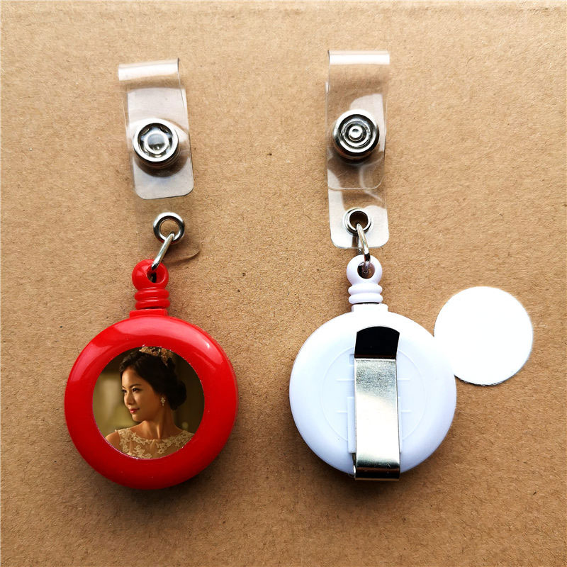 

sublimation blank retractable Lanyard Name Tag Card Badge Holder Metal Clip Easy To Use hot transfer printing blank consumables