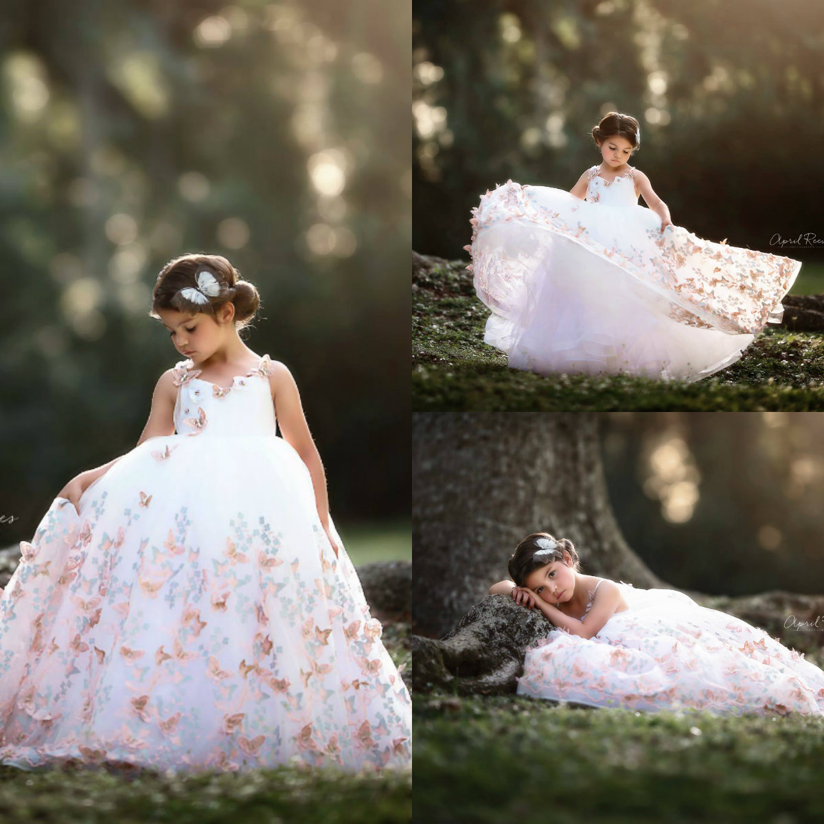 Lace Floral Flower Girl Dress Princess Birthday Party Wedding Bridesmaid Dresses