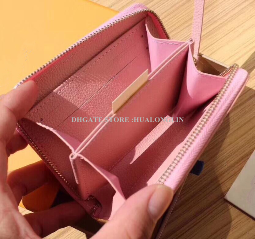 

woman wallet purse women original box genuine leather fashion classic flower damier, Red