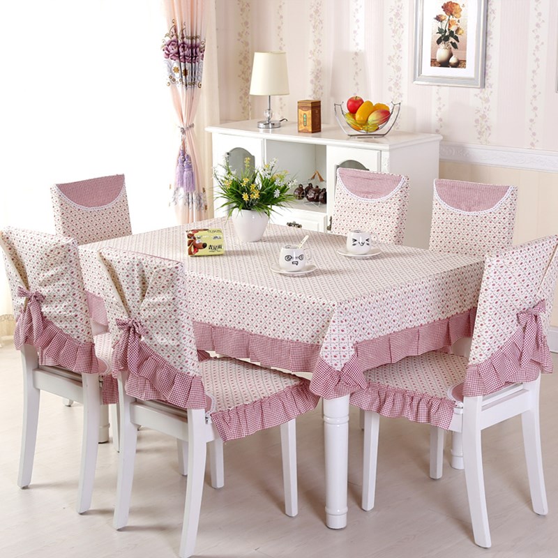 

1/8/12 PCS Tablecloth Dining Chair Cover Quality Cotton Linen Seat Chair Cushion Kitchen Table Cloth Home Decor Pastoral Style, Dyg 1pc-130x130cm