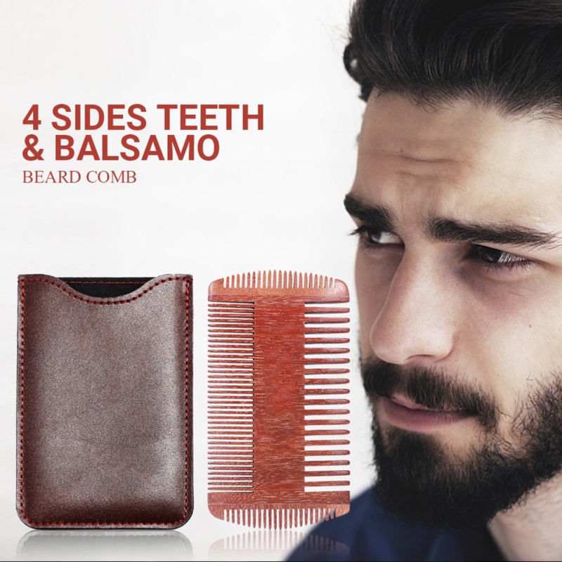 

Wooden Beard Comb Anti Static Wood Pocket Comb With Fine Coarse Teeth For Beard Hair Mustaches Hair Double Side