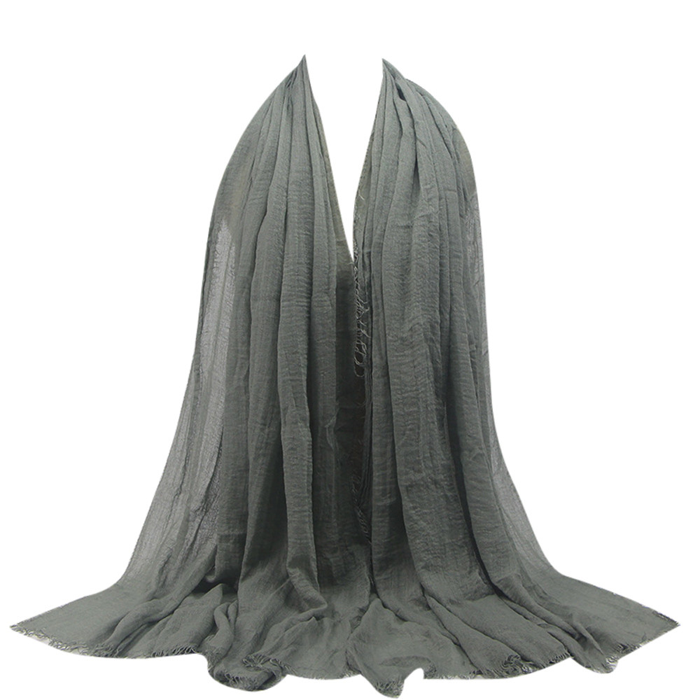 Pour Femme Doux au toucher Hijab Maxi Crinkle Frange Bord foulard