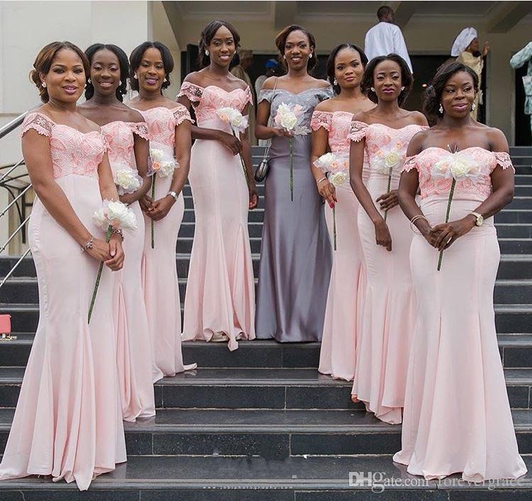 

2019 Arabic South African Pink Bridesmaid Dress Mermaid Spring Summer Formal Wedding Party Guest Maid of Honor Gown Plus Size Custom Made