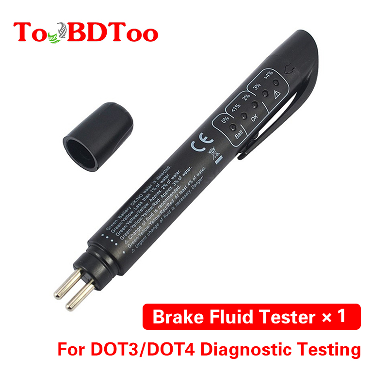 

OBD2 Accurate Oil Quality Check Pen 5 LED Brake Fluid Tester Car Brake Liquid Digital Tester for Vehicle Auto Car Testing Tool