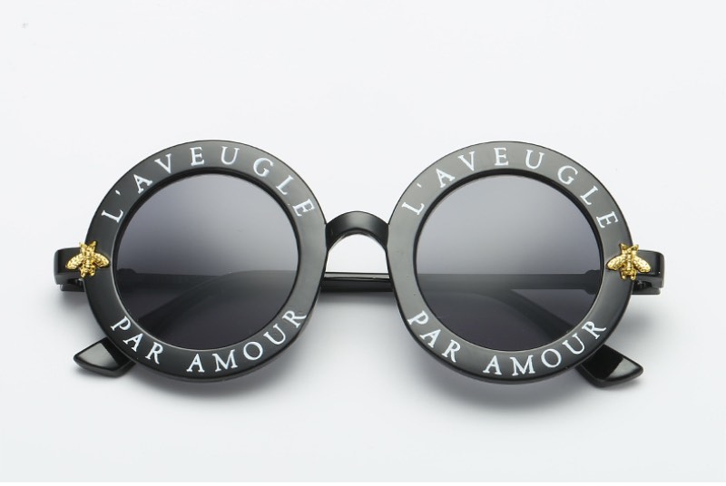 

English Letters Little Bee Round Sunglasses Men Women Brand Glasses 5981 Designer Fashion Male Female free shipping