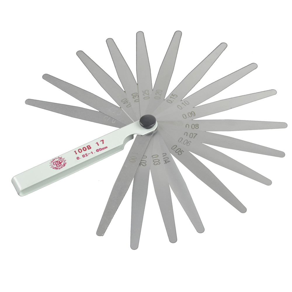 Feeler Gage Dual Marked Metric Gap Measuring Tool Thickness Gauge 17 Blades 0.02-1.0 mm