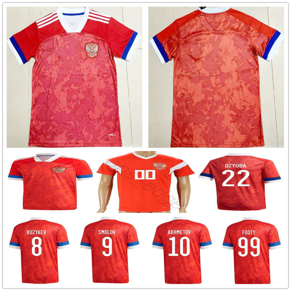 

2020 2021 National Team Russia Soccer Jersey 22 DZYUBA 17 GOLOVIN 10 AKHMETOV KUZYAEV Customize Russia Home Away Football Shirts Uniforms, As picture