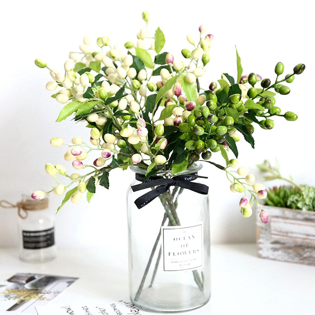 

1PC Christmas Artificial Fruit Berries Beans Flowers Home Decoration Fake Flowers for Wedding Party Garden Decor Floral, Red