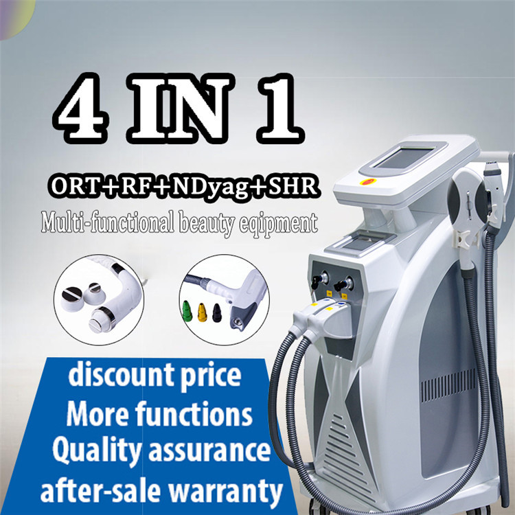 

Multifunction 4 in 1 OPT Shr IPL Machine for hair removal rf face lifting nd yag laser tattoo removal machine DHL
