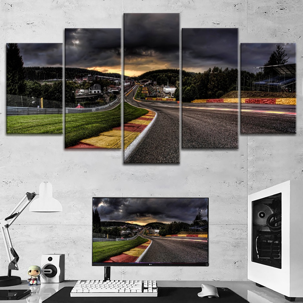 

Canvas Printed Pictures Wall Art Painting 5 Panel Nurburgring Rally Road Home Decoration Module Poster For Living Room Framework