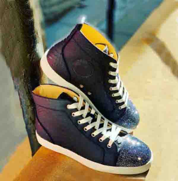 Marques de luxe pour hommes Sneakers de chaussures occasionnels pour hommes Strass en bas rouge + Cuir de serpent Cadeau parfait cadeau de haute