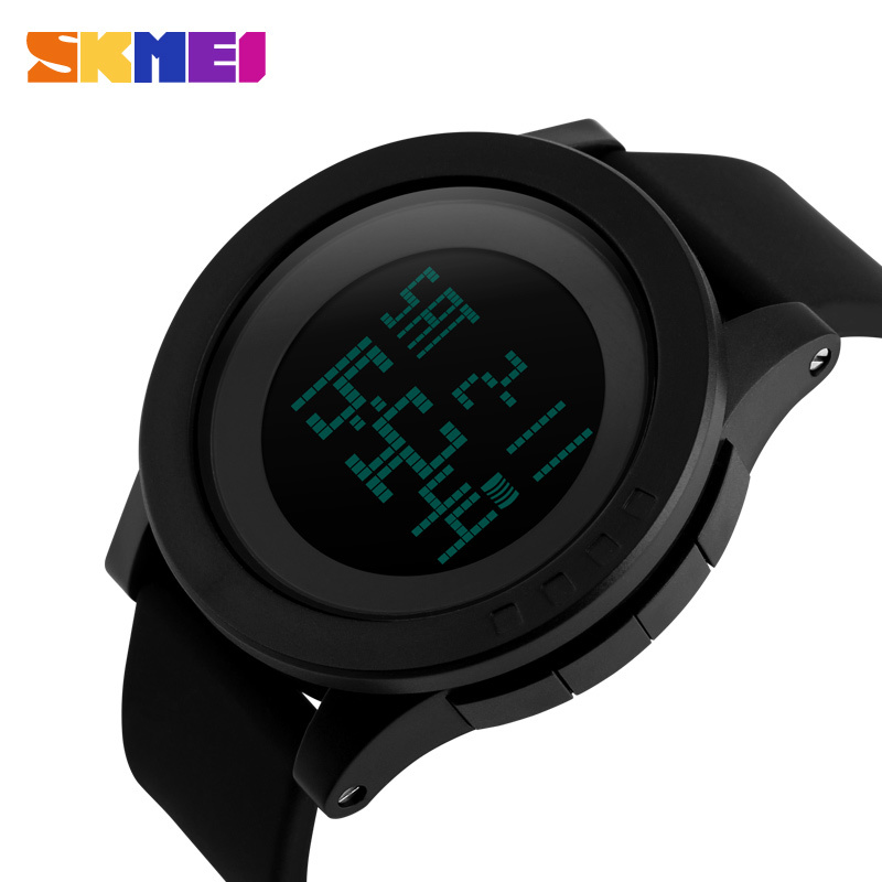 

SKMEI Sport Watch Men LED Large Dial Digital Watch Waterproof Alarm Calendar Watches relogio masculino 1142 LY191213, Black