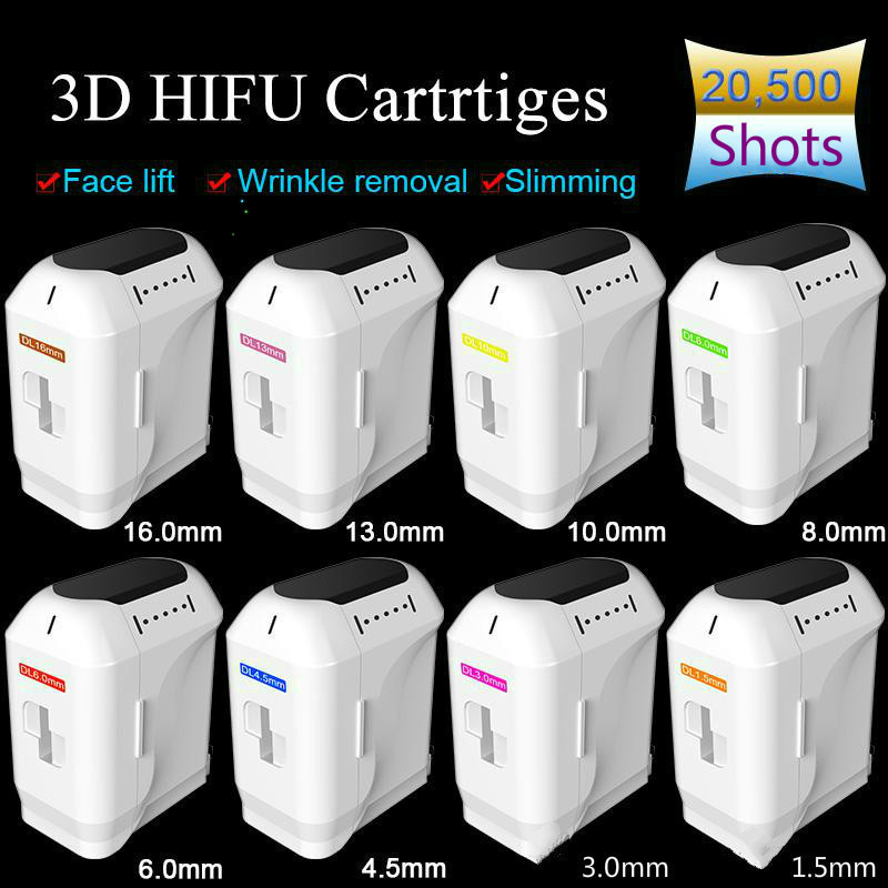 

New 3D HIFU Cartridges Face Lifting Body Slimming HIFU Transducer Facial Body for 3D HIFU Shots Each Cartridges CE/DHL