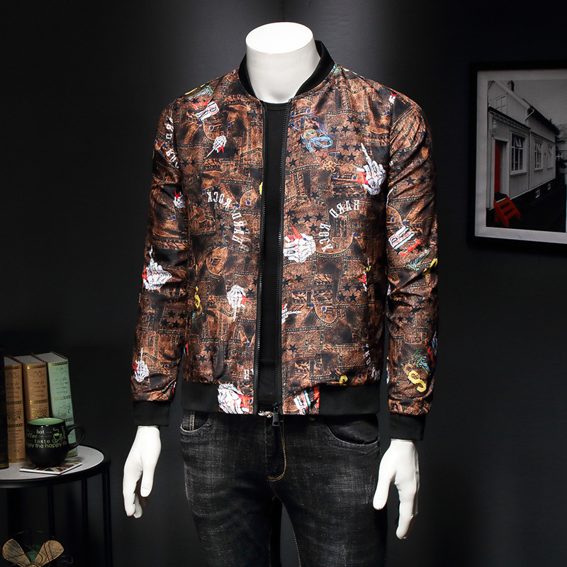 

Vintage 2020 Brand Mens Bomber Baseball Styles Printing Fashion Casual Jacket Coat Overcoat For Male, 1 color