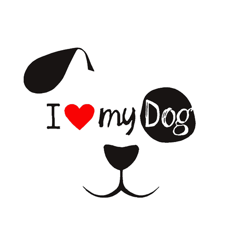 

17*14.9cm I love My Dog Decal Fashion Personality Creativity Classic Attractive Rear Window Car Sticker Body Decals, Color