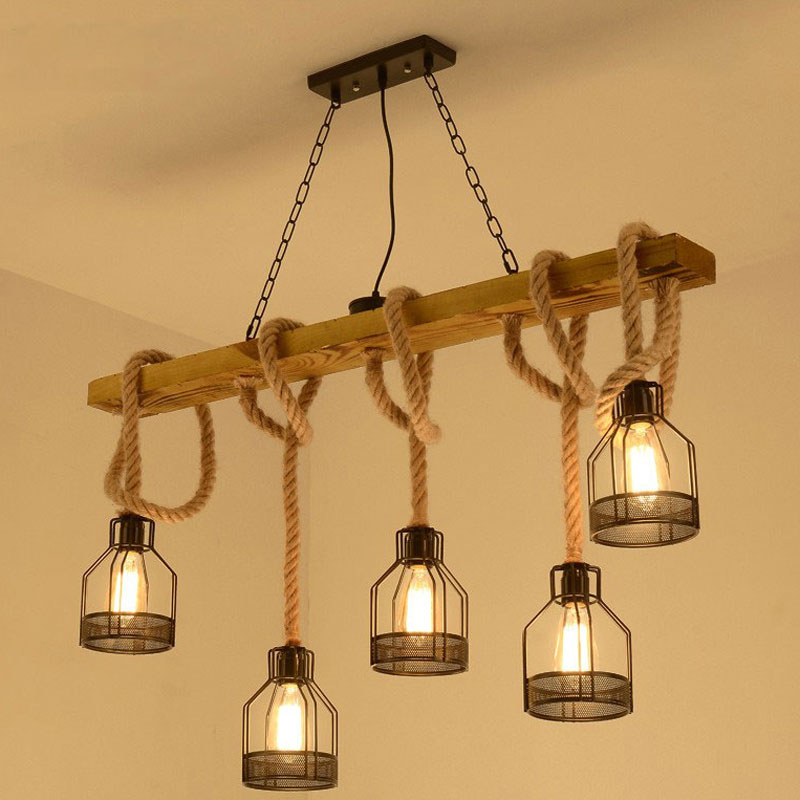

Retro LED Pendant Light Hemp Rope Lamp Loft E27 Edison Bulb Living Room Coffee Shop Bar Home Indoor Decorative hang lamp fixture